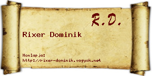 Rixer Dominik névjegykártya